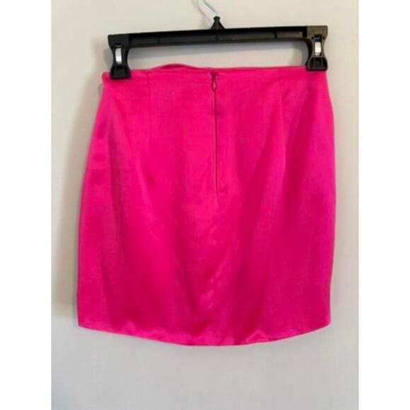 The Sei Hot Pink Silk Satin Micro Mini Wrap Skirt Size 0 Perfect Condition - Picture 5 of 10